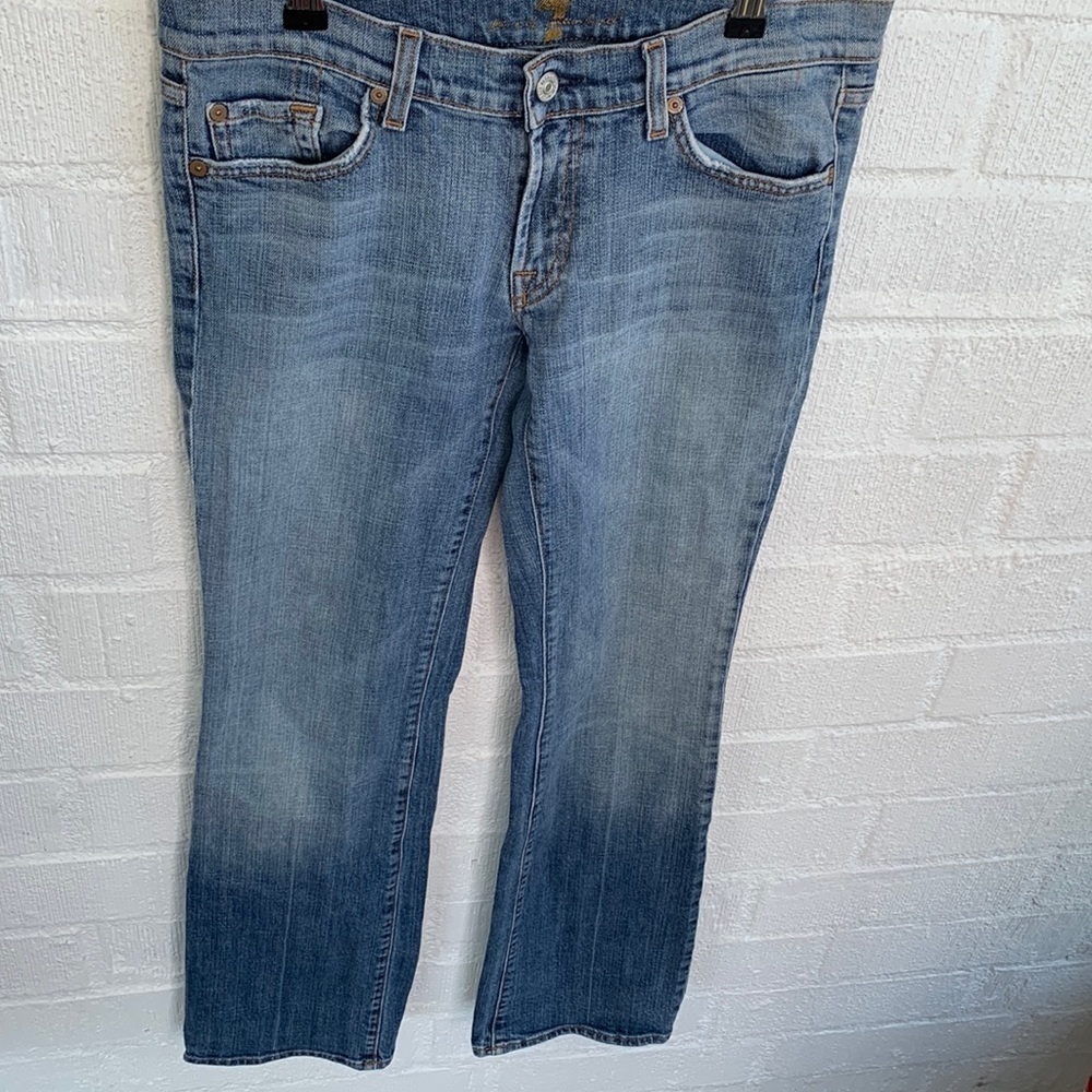7 For All Mankind Original Bootcut Low Rise Light Wash Denim Jeans sz 30